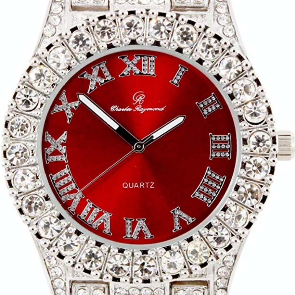 Hip hop Watch Out Round Metal Mens Color jewelry